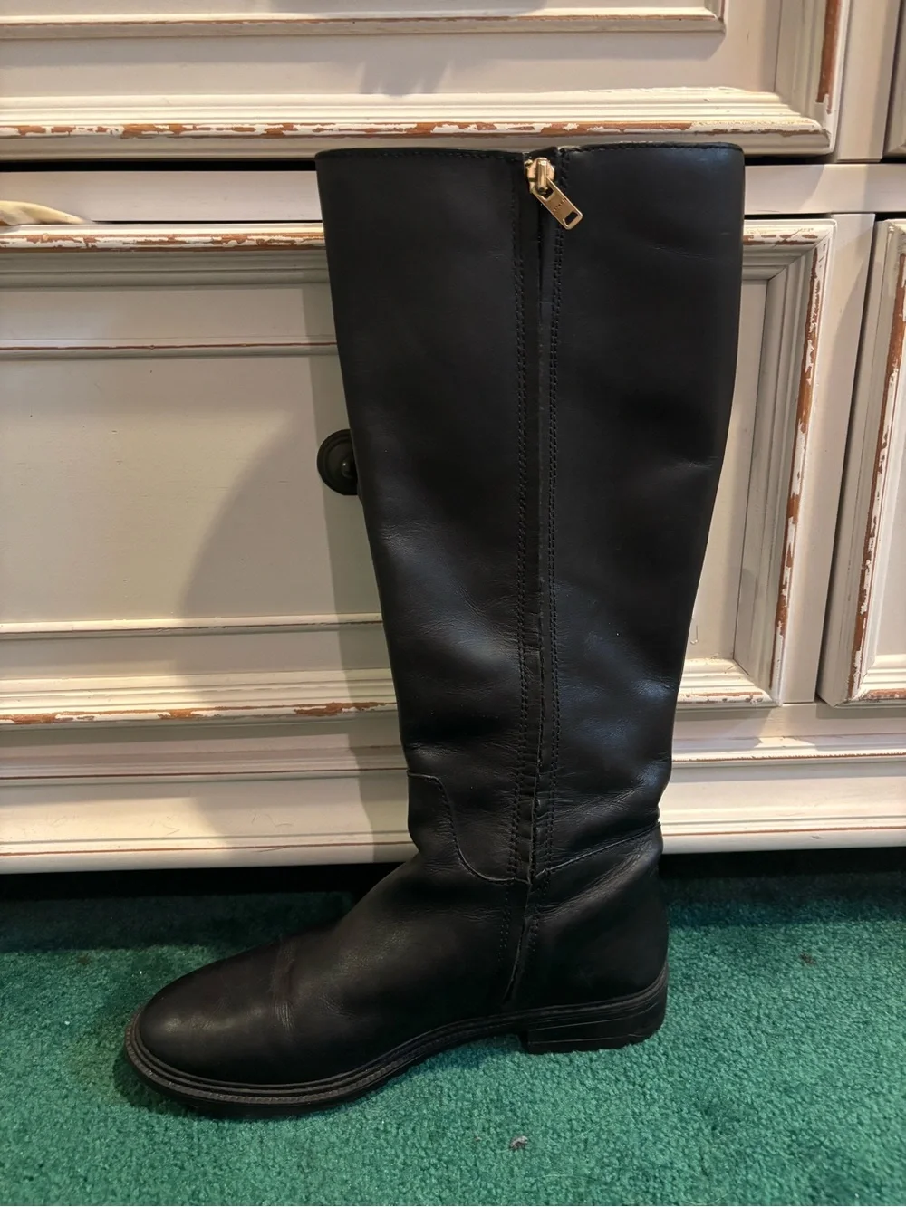 Coach Black Leather Tall Riding Boots